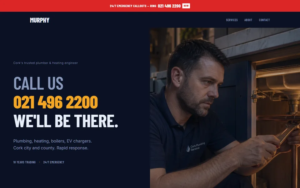 Murphy Plumbing — Bold Utility style