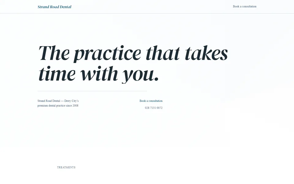 Strand Road Dental — Luxury Minimal style