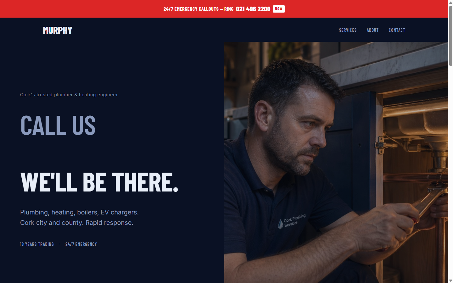Murphy Plumbing — Bold Utility style