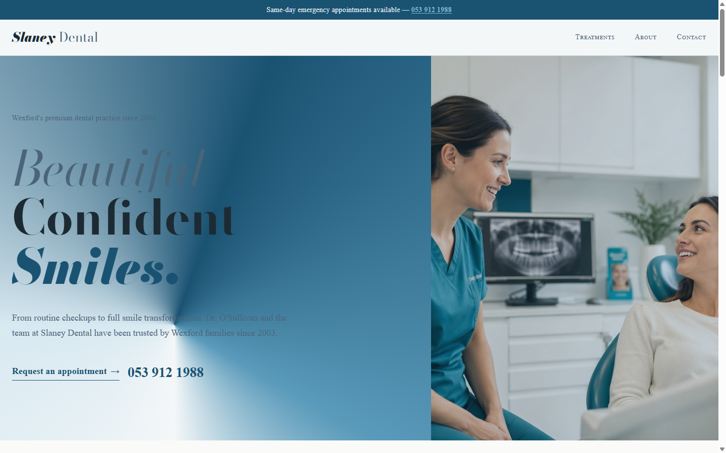 Slaney Dental — Typographic-First style