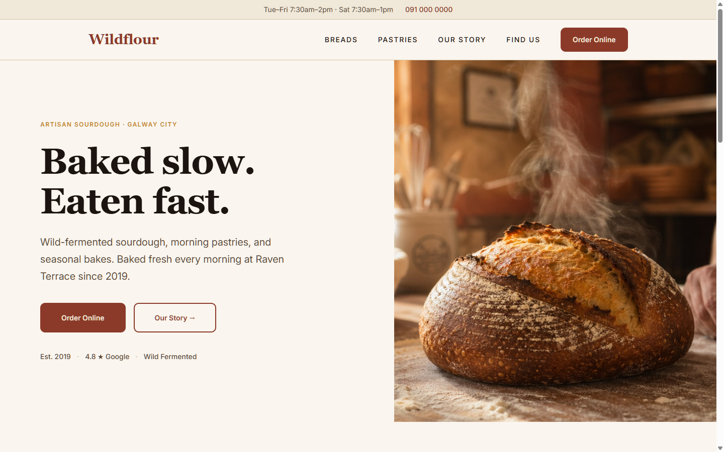 Wildflour Bakery — Warm Craft style