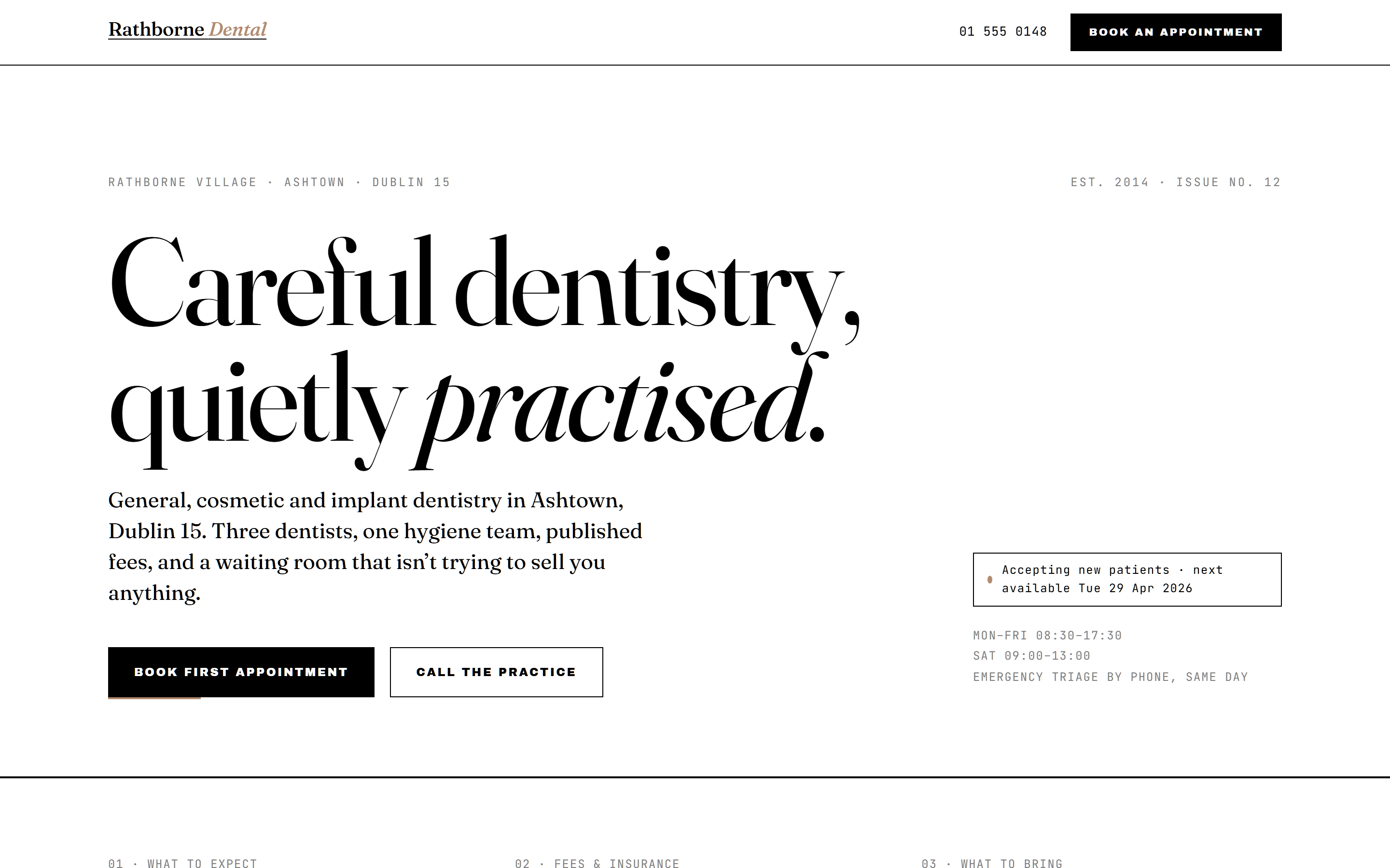 Dental Practice — AI-First Websites sample preview